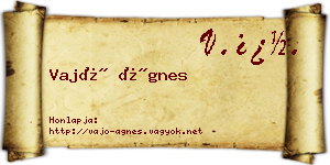 Vajó Ágnes névjegykártya